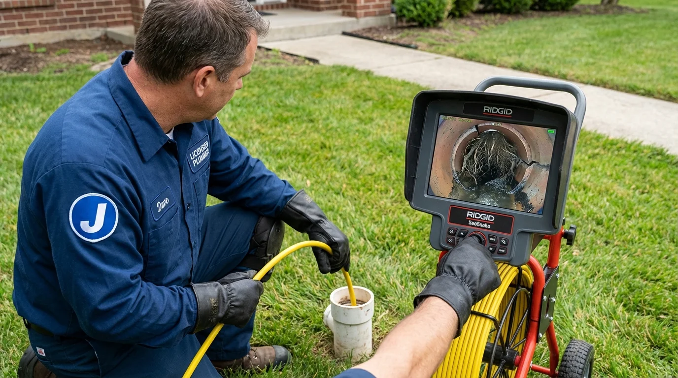 Sewer camera inspection being performed by Johns Plumbing LLC in Sylvan Beach